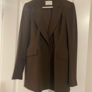 Babaton double breasted jacket in brown